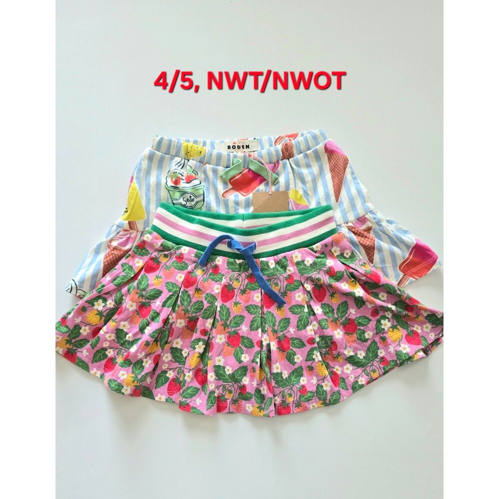 NWT/NWOT Mini Boden Jersey Skort Bundle, Size 4/5